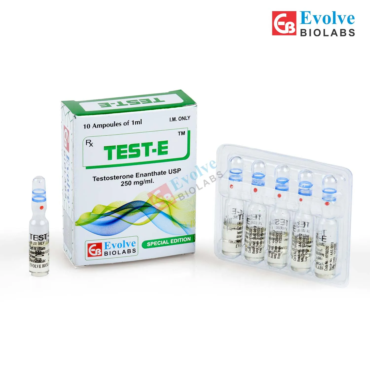 Test-E – Testosterone Enanthate USP 250mg/ml – 10 Ampoules of 1ml
