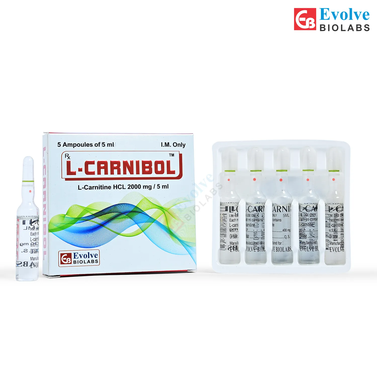 L-Carnibol – L-Carnitine HCL 2000mg/5ml – 5 Ampoules of 5ml